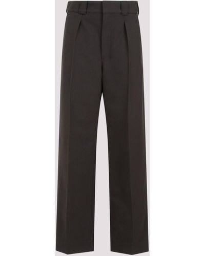 Lemaire Dark Brown Carrot Polyester Trousers - Grey