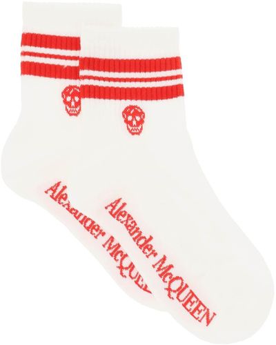 Alexander McQueen Stripe Skull Sports Socks - Multicolor