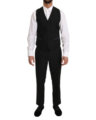 Dolce & Gabbana Dolce Gabbana Wool Dress Waistcoat Gillet Vest - Black