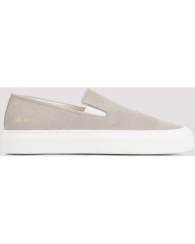 Common Projects Gray Suede Slip On In Bumpy Nubuck Sneakers - Natural