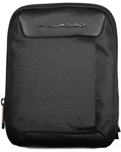 Piquadro Sleek Recycled Material Shoulder Bag - Black