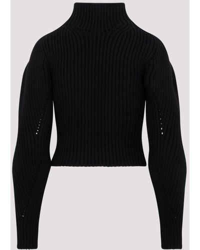 Alaïa Rib High Neck Sweater - Black