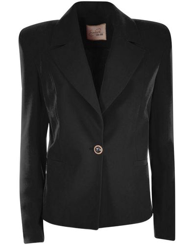 Yes-Zee Black Polyester Suits & Blazer