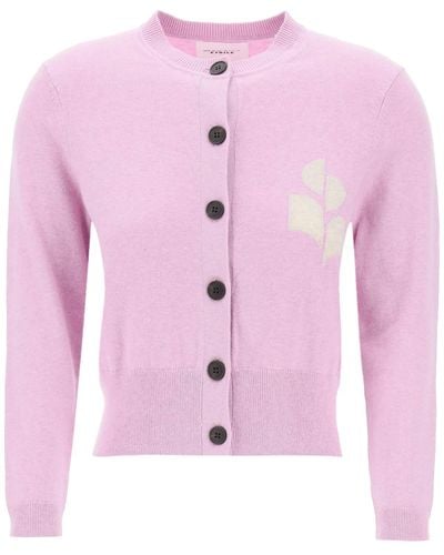 Isabel Marant Isabel Marant Etoile Newton Cardigan With Logo Intarsia - Pink