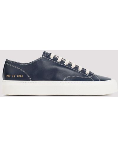 Common Projects Blue Navy Nappa Leather Tournament Low Trainers