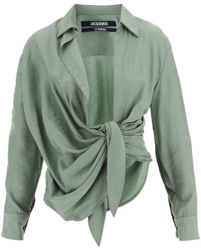 Jacquemus 'bahia' Tied-sash Blouse - Green