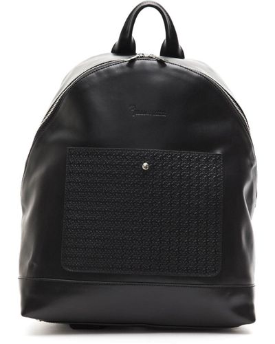 Billionaire Italian Couture Leather Backpack - Black
