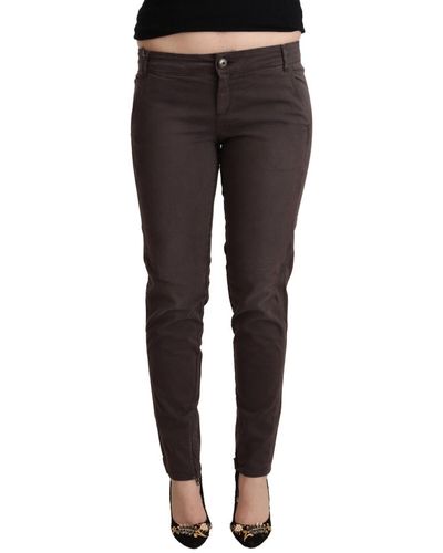 Ermanno Scervino Chic Low Waist Skinny Trousers - Black