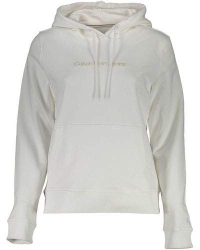 Calvin Klein White Cotton Jumper - Grey