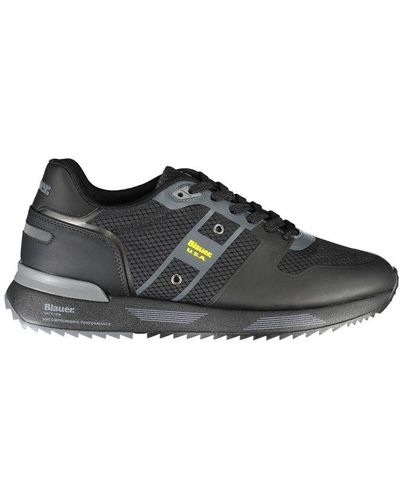 Blauer Sleek Sneakers With Contrast Accents - Black