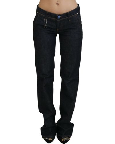 CoSTUME NATIONAL Blue Low Waist Straight Denim Trousers Jeans - Black