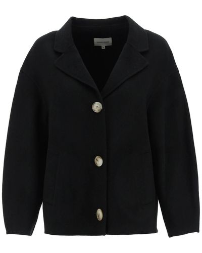 Loulou Studio Moho Short Coat In Wool And Cashmere - Black