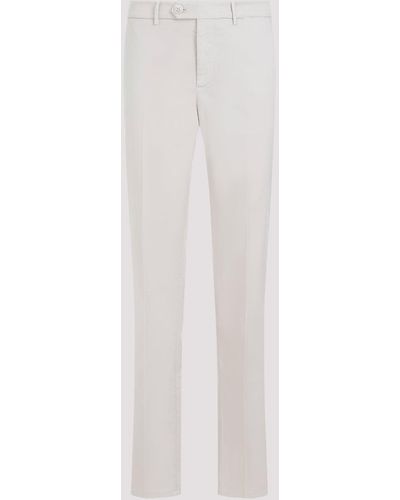 Brunello Cucinelli Light Beige Cotton Chino Trousers - White