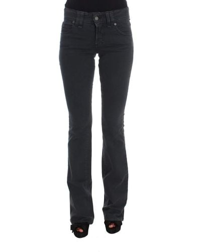 John Galliano Wash Cotton Blend Slim Fit Bootcut Jeans - Black