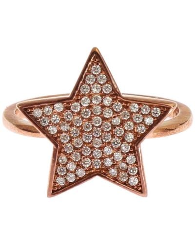 Nialaya S Clear Cz Star 925 Silver Ring - Metallic