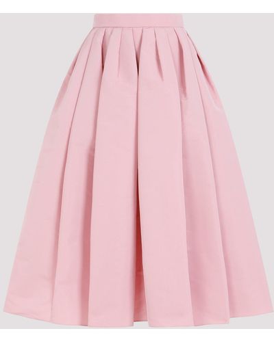 Alexander McQueen Pale Pink Pleated Midi Skirt