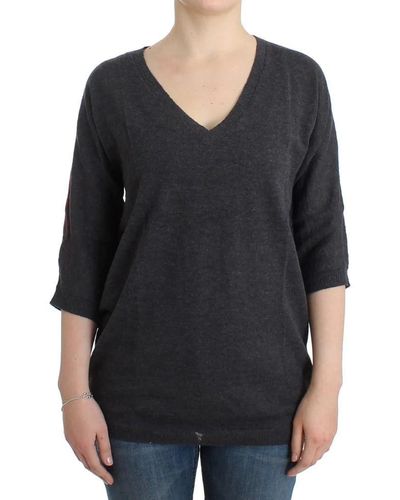 CoSTUME NATIONAL Gray Short Sleeved Sweater - Black