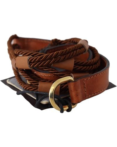 Ermanno Scervino Elegant Braided Leather Belt - Brown