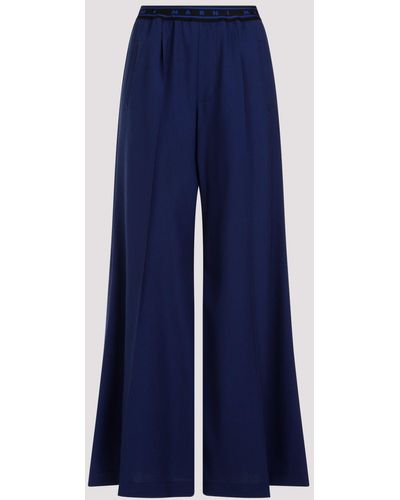 Marni Cornflower Wool Trousers - Blue