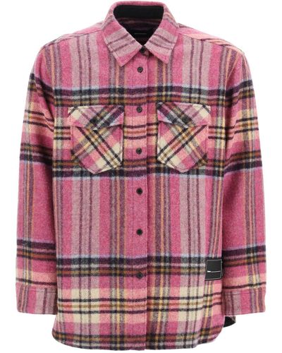 we11done Tartan Flannel Overshirt - Pink