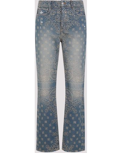 Amiri Crafted Indigo Bandana Jacquard Straight Jeans - Blue