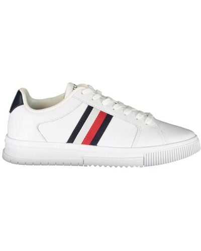Tommy Hilfiger Sleek Trainers With Contrast Detail - White