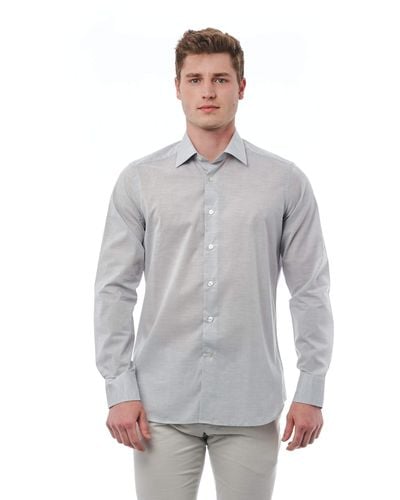 Bagutta Elegant Regular Fit Italian Collar Shirt - Gray