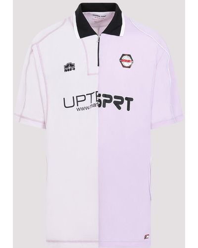 Martine Rose Lilac Half And Half Polyester Football Top - Multicolour