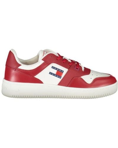 Tommy Hilfiger Chic Contrast Lace-Up Trainers - Red