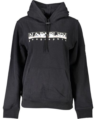Napapijri Chic Hooded Fleece Sweatshirt With Central Pocket - Black