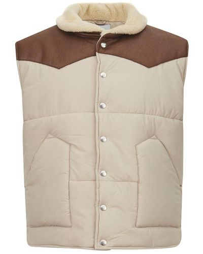 Gran Sasso Quilted Beige Vest Jacket - Natural