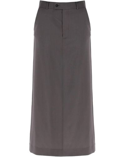 MM6 by Maison Martin Margiela Maxi Skirt With Tieable Panel - Gray