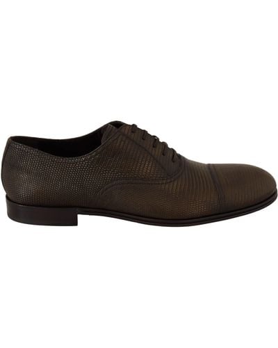 Dolce & Gabbana Elegant Shiny Leather Oxford Shoes - Black