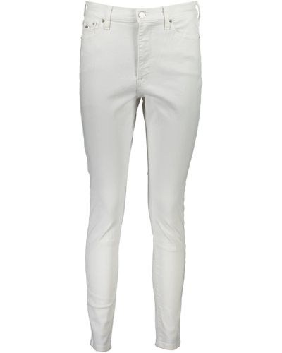 Tommy Hilfiger White Cotton Jeans & Pant - Grey