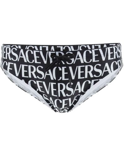 Versace Allover Swim Briefs - Black
