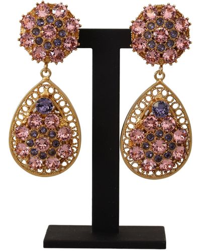 Dolce & Gabbana Baroque Crystal Dangle Earrings - Multicolour