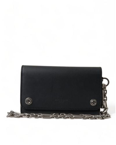 Dolce & Gabbana Elegant Leather Shoulder Bag - Black