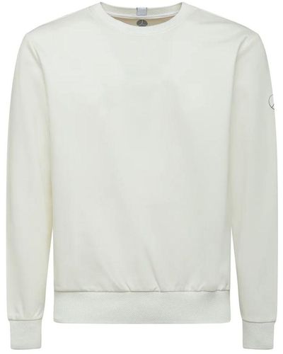 People Of Shibuya Chic Tech Fabric Crewneck Sweater - White