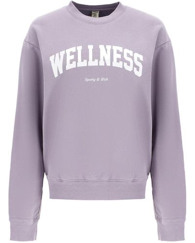 Sporty & Rich Crew Neck Sweatshirt With Print - Purple