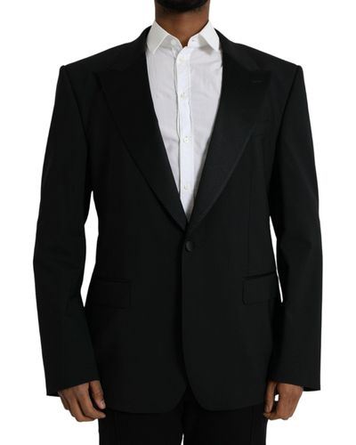 Dolce & Gabbana Sicilia Single Breasted Coat Blazer - Black