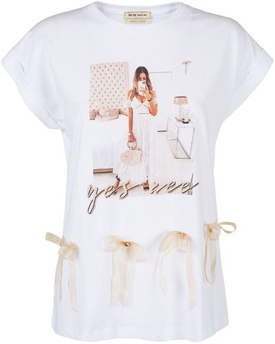 Yes-Zee White Cotton Tops & T
