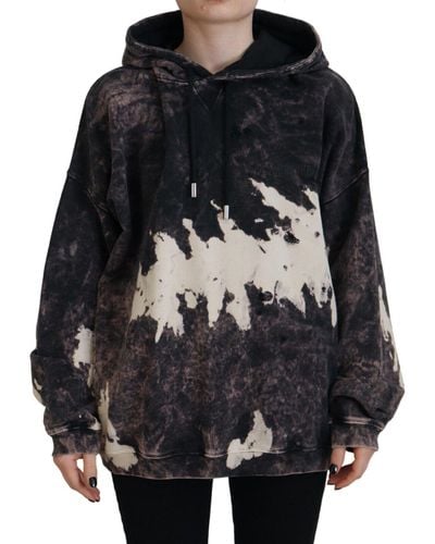 DSquared² Multicolour Dye Cotton Hoodie Sweatshirt Jumper - Black
