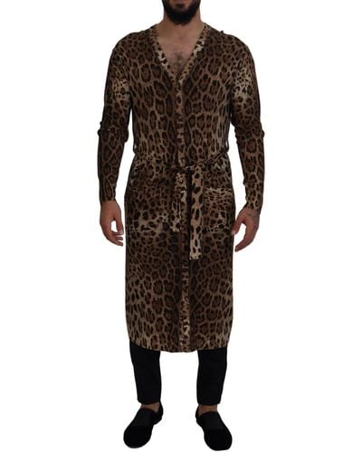 Dolce & Gabbana Elegant Leopard Wool Cardigan Sweater - Black
