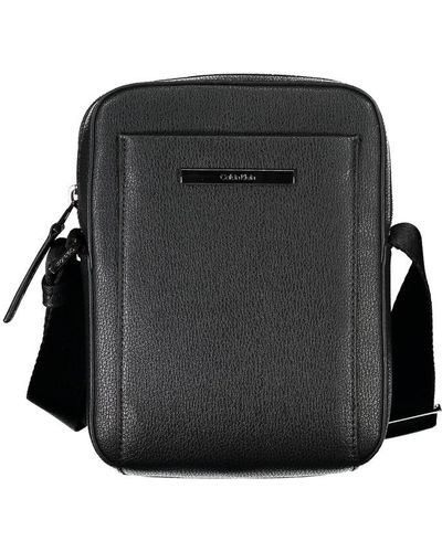 Calvin Klein Sleek Shoulder Bag With Logo Detail - Black