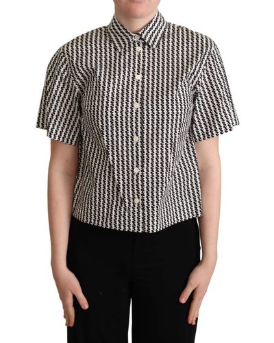 Dolce & Gabbana Elegant And Patterned Cotton Polo - Grey