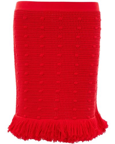 Bottega Veneta Knitted Red Skirt
