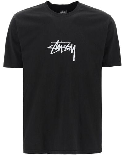 Stussy T-shirt With Stock Logo - M Black