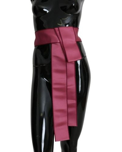 Dolce & Gabbana Pink 100% Silk 3 Button Closure Wide Waist Belt - Multicolour