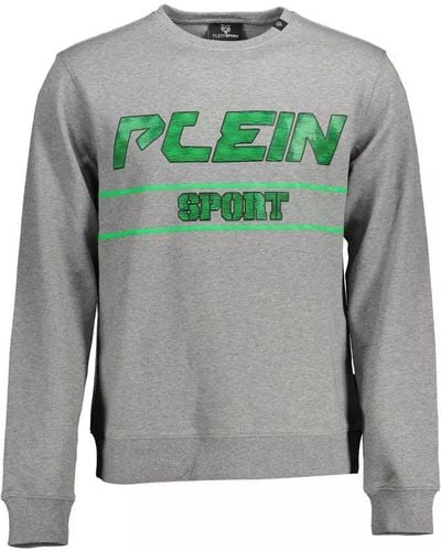 Philipp Plein Gray Cotton Sweater - Green