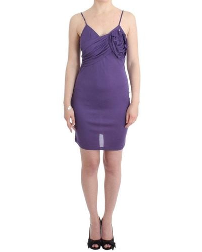 John Galliano Purple Jersey Dress